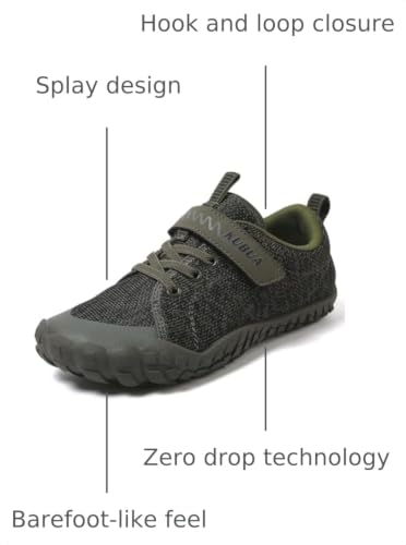 Image of KUBUA Kids Barefoot Shoes for Boys Girls Zero Drop Minimalist Sneakers | Wide Toe Box, Natural Foot Development, Lightweight, Hiking, Running, Tennis, Walking, School, Toddler, Little Kid, Big Kid