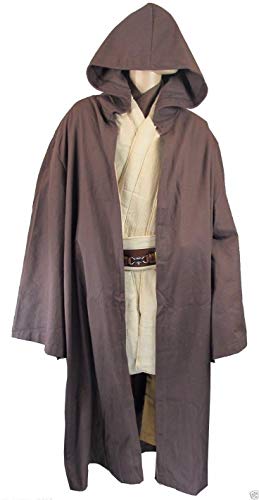 Dark Brown Robe Jedi Cloak Obi Anakin Costume Star Wars Wear #TOP1