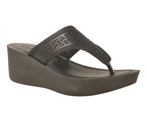 Image of puntoblu Embellished Ultra Comfort Platform Heels for Women | Comfortable Padded Footbed | Anti-Skid & Durable High Heel Slippers for Girls | Ideal for Casual, Party & Ethnic Wear