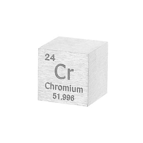 uxcell Chromium Cube, 0.5 Inch High Density Metal Element Cube Metal Density for Chemical Elements Collection Science Education Experiment Application, Silver