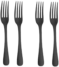Garfo de Sobremesa Preto Talher Inox Jogo 4un