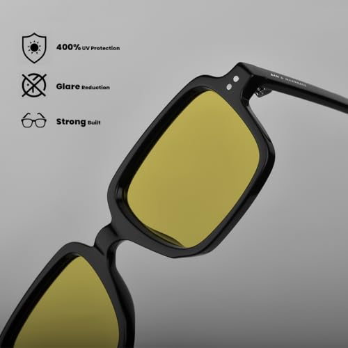 Image of SAM AND MARSHALL VANTA Sunglass I Rectangle Shape Sunglass I 400UV Protection I Unisex.