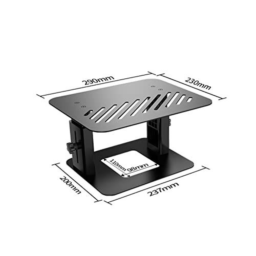 Estante elevado de metal resistente con base ajustable para monitor negro de oficina 3