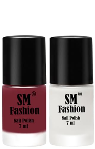Image of Long Lasting Nail Polish | Nail Paint Combo 7 ml Each) - Set of 2 Lip-White
