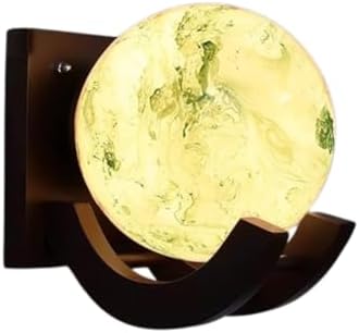 Traditional Indoor Wall Light Brown Color Globe Shape E27 Holder Upto 100-Watts Made in India (Bulb Not Included) Pack of 1(Wood) (Color Brown, 1)