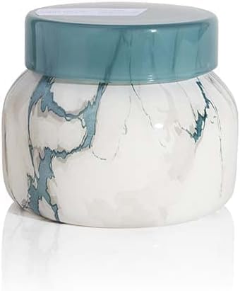 Capri Blue Volcano Candle - Modern Marble Petite Signature Jar Candle - Glass Candle Holder with Glass Lid - Luxury Aromatherapy Candle (8 oz)