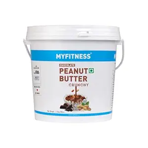 MYFITNESS Peanut Butter Chocolate Flavour, Crunchy 2.5kg | 23g Protein | Tasty & Healthy Nut Butter | Vegan | Cholesterol Free, Gluten Free | No Palm Oil | Zero Trans-Fat | 100% Pure Roasted Peanuts