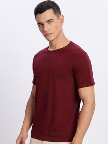 Image of ADRO Men's Cotton Solid Regular Fit T-Shirt