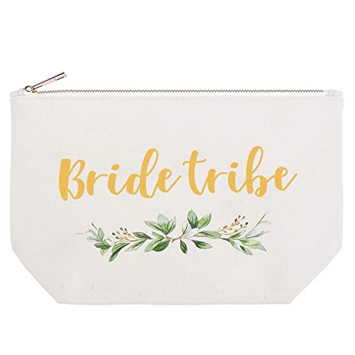 ELEGANTPARK Bride Tribe Cosmetic Bag Travel Makeup Bag for Women Bridal Shower Gifts Wedding Bachelorette Party Pouch Zipper Canvas - Image 4