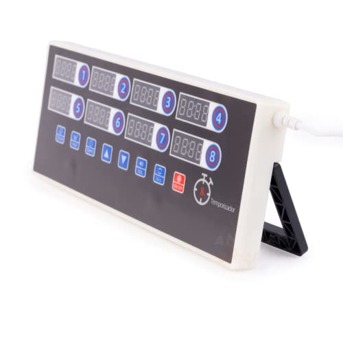 Timer Temporizador Digital de Cozinha 8 Canais com Alarme Volume Ajustável