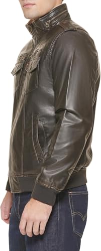 Image of Levi's Men's Faux Leather Aviator Bomber Jacket Coat