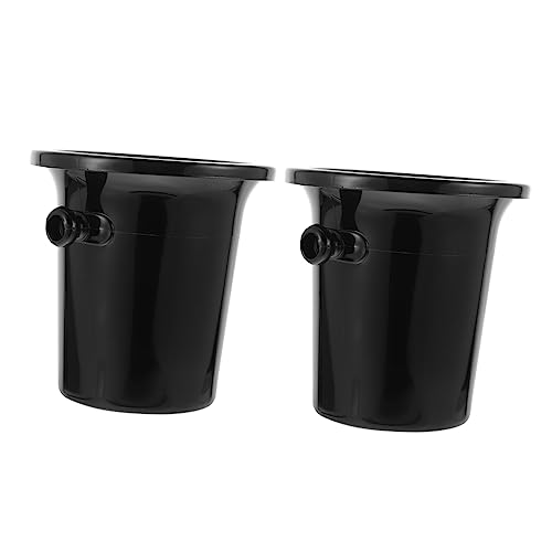 NUOLUX 2個形ダブルハンドル ワインテイスティングバケツ プラスチック製 スピットワインバレル アイスバケツ対応 黒