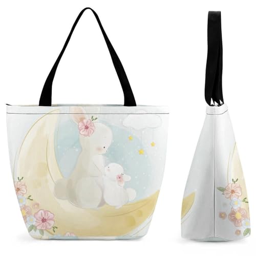 Sac à main bandoulière femme Lapin Lunaire cabas shopping de voyage