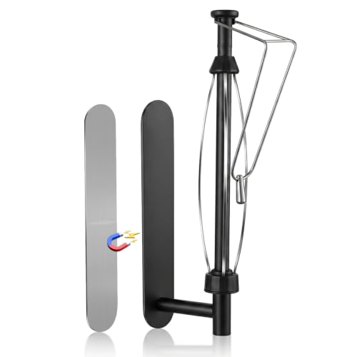 Image of KIHOGEM Magnetic Paper Towel Holder for Fridge Stainless Steel | Paper Towel Holder Magnetic with Gravity-Weighted Arm, Kitchen Paper Towel Holder with 2 Metal Plates for Wall, Cabinet, RV