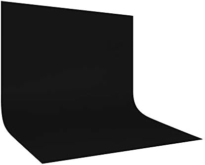 UTEBIT 10x10FT Black Backdrop, Polyester Photo Backdrops Cloth for Photography, Large Chromakey Black Screen Background Paper Sheet for Photoshoot, Studio, Video and Television (Stand Not Include)