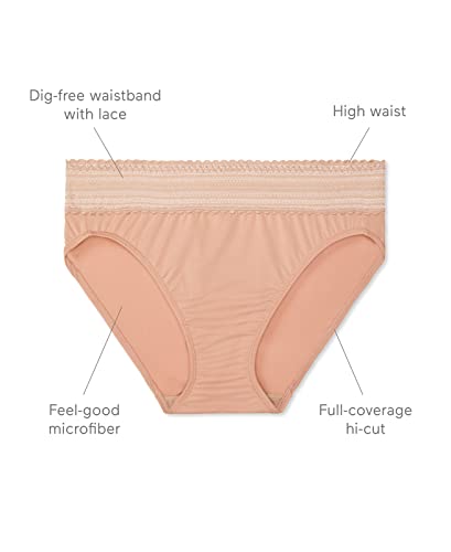 Image of Warner's Women's No Pinching, No Problems Dig-Free Comfort Waist with Lace Microfiber Hi-Cut 5109J