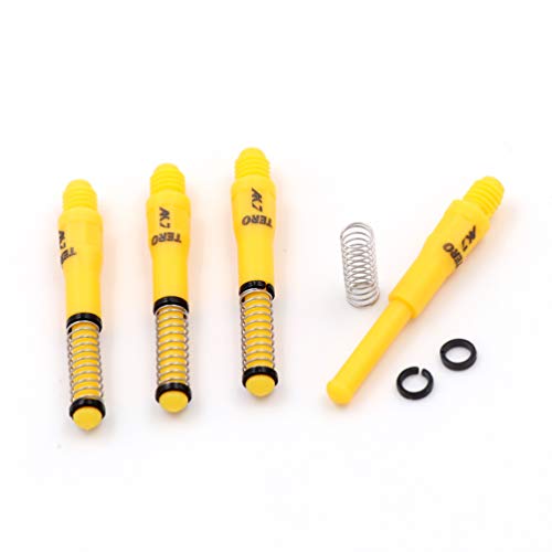 CUESOUL TERO AK7 Tallos de dardo Amarillo Ejes de dardo Resorte Incorporado telescópico, Juego de 4 pcs S (CS AK7 + S4)