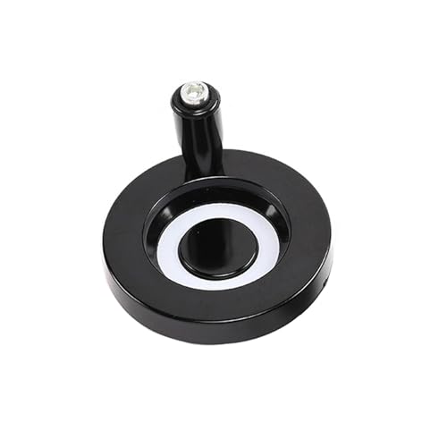 Volante de mano 100x10mm metal redondo con mango giratorio para torno, amoladora y fresadora - negro