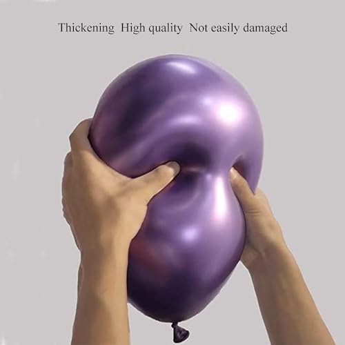 Image of 50 pcs Chrome Balloons, Purple Pink Chrome Metallic Balloons for Birthday, Anniversary, Engagement, Wedding, Baby Shower, Princess Party Decorations (50 Pcs, Purple Pink ch)
