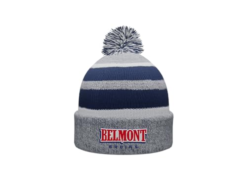 Sport Your Gear Belmont Bruins Prime Cuffed Fold Over Pom Pom Winter Knit Beanie