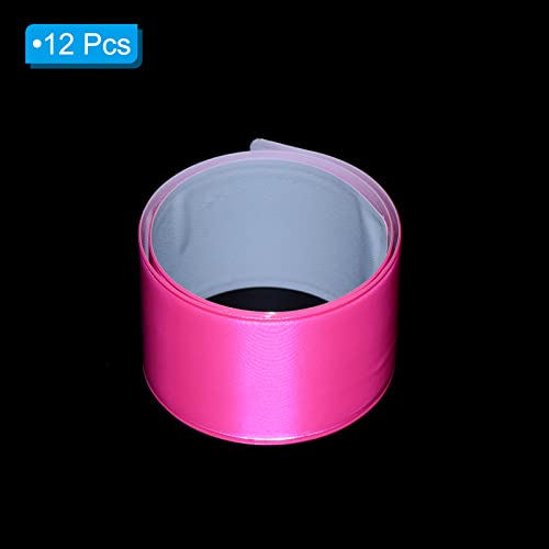 PATIKIL Reflective Bands, 12 Pcs High Visibility Reflective Arm Wrist Ankle Band Safety Reflector Strips for Night Running Cycling Pink - Image 3