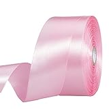 YASEO Cinta de satén sólido rosa de 1 1/2 pulgadas, cinta de tela artesanal para envolver regalos, ramos florales, decoración de bodas, fiestas, 50 yardas