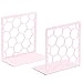 GEOMOD Geometric Honeycomb Pink Metal Bookends Decorative - Tall Sturdy Book Ends for Shelves - Modern Heavy Duty Bookend Stopper - Office or Home Book Shelf Book Holder - 6x3.25x6.25 Inches - 1 Pair