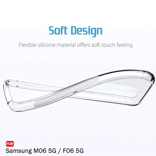 Image of TheGiftKart Back Cover Soft Case for Samsung Galaxy M06 5G / F06 5G | Best Camera Protection | Inbuilt Dust Plugs & Anti-Slip Grip | Ultra Clear Slim Case for Samsung M06 / F06 (Silicone, Transparent)