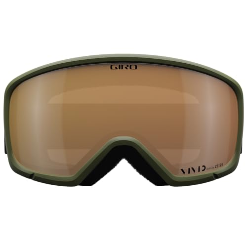 Image of Giro Ringo Ski Goggles - Snowboard Goggles for Men, Women & Youth - Trail Green Cloud Dust Strap with VIVID Petrol Lens