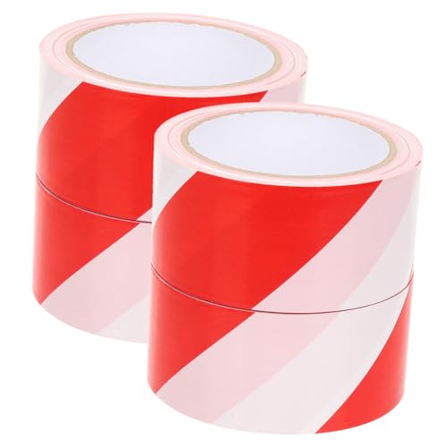 TOYZFRIENDY 4ボリューム赤白ストライプ警示テープ 巻 非粘着性 バリケードテープ 注意表示 製 確保 工事現場 危険区域適用のサムネイル