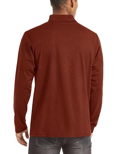 Image of TACVASEN Men's Sports Shirts 1 /4 Zip Long Sleeve Fleece Lined Running Workout Pullover Tops Sweatshirt