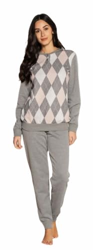 BIRIKKINA Pigiama Donna Invernale in Caldo Jacquard - Pigiama Donna