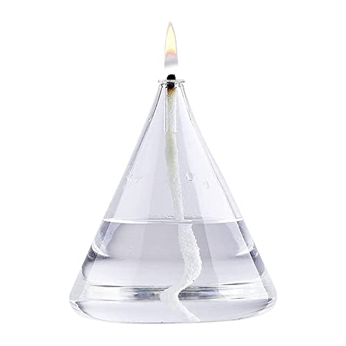 DLSixYi Lampe à huile moderne maison éclairage de secours lampe à beurre ménage sans fumée lampe à pétrole pour intérieur verre clair lampe à huile bougeoir cône décoration créative