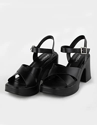 Soda Touch Womens Platform Heel Sandals Touch Black 8 | Image 2