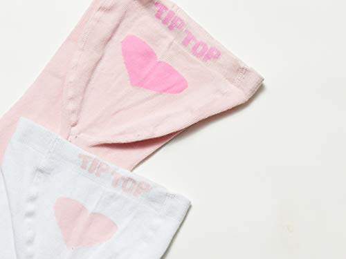 Kit Meia Calças Coração, Tip Top, Bebê Menina, Multicor (Branco/Rosa), BB
