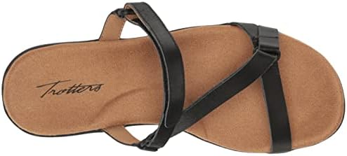 Trotters Women's Raja Flat Sandal, Black Leather, 11 Narrow | Image 4