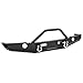 KUAFU Off-road Front Bumper Compatible with 1998-2004 Land Rover Discovery 2 w/Winch Mount & Bull Bar Black Powder Coated Steel