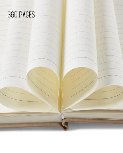 Soul Projekt A5 Notebook Beige, Lined 360 pages Journal Notebooks for Women and Men, Bullet A5 Notepad with Elastic Closure and Pen Loop, University Essential Note book, Study Gifts - Image 4