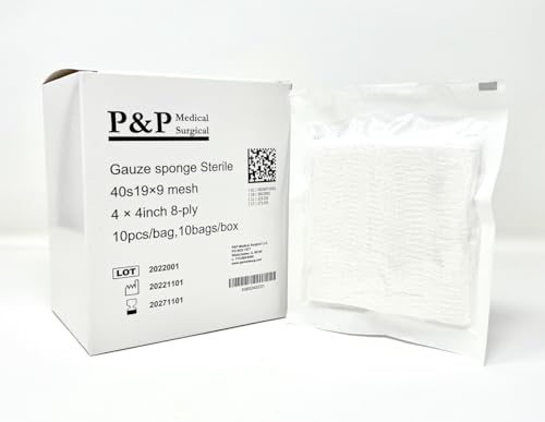 Gauze Surgical Sponges Cotton STERILE Woven 8-ply High Grade Quality 4"x4" Class I(a) All Purpose Pads Box of 100 miniatura 1