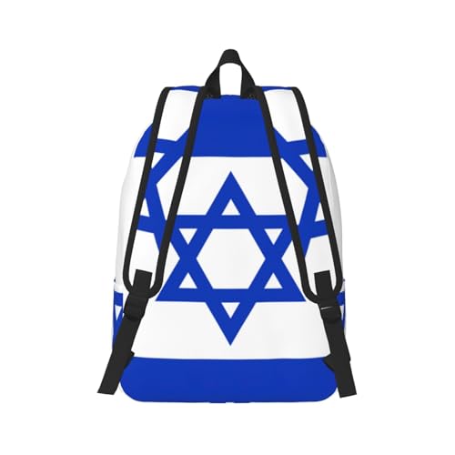 Israeli Flag Print Laptop Travel Backpack, Casual Daypack, College Bag Rucksack, Men Women Rucksack Bookbags3