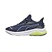 PUMA Men's Amplifier Sneaker, Navy-Cool Mid Gray-Electric Lime, 10.5