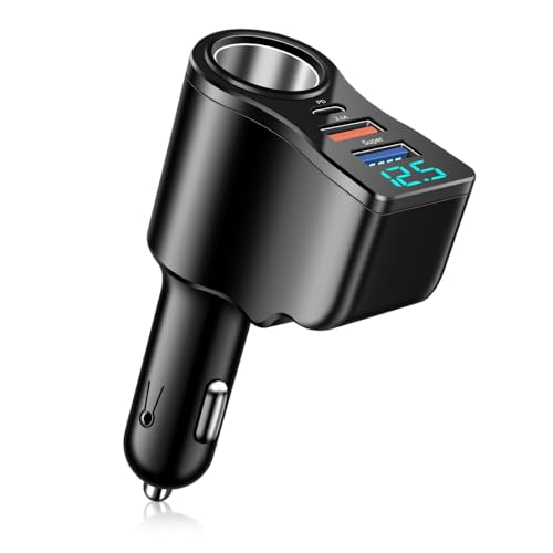 4 in 1 Auto Cigarette Lighter USB Splitter, 30 W PD&QC3.0 Car Charger, 12 V/24 V, ricarica rapida USB, adattatore per cellulare, tablet, GPS, Dash Cam