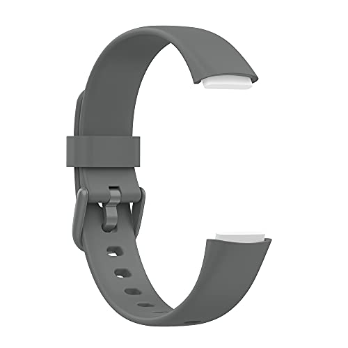 BoLuo 2 Pack Watch Strap for Fitbit Luxe Band, Soft Sport Silicone Watch Band Wrist Strap,Replacement Bracelet Wristband Wrist Strap Loop for Fitbit Luxe Watch Accessories (grey blue, large) - Image 4