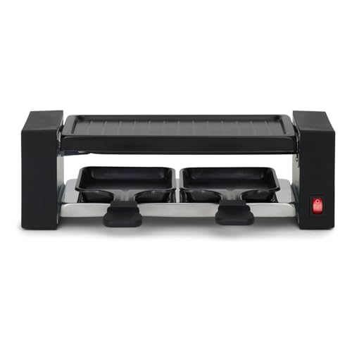 Onli - Appareil à raclette 2 personnes ON1010N – 400W, grill amovible, plateau antiadhésif, 23x10 cm, Gris