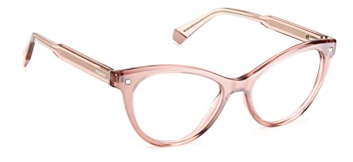 Polaroid Sunglasses Women's PLD D446 Cat Eye Prescription Eyewear Frames, Pearl Pink/Demo Lens, 52mm, 17mm2