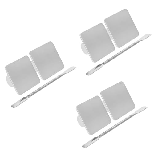 Happyyami 3 Sets Professional Makeup Plate Nail Art Mixing Palette Foundation Eyeshadow Pigment Mixing Tool Set