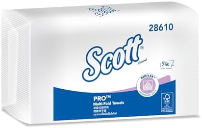 Scott Multi-Fold Paper Towel 28610 - 1 Pack x 250 Sheets (White Colour - Sheet Size 24 cm X 23.1 cm)