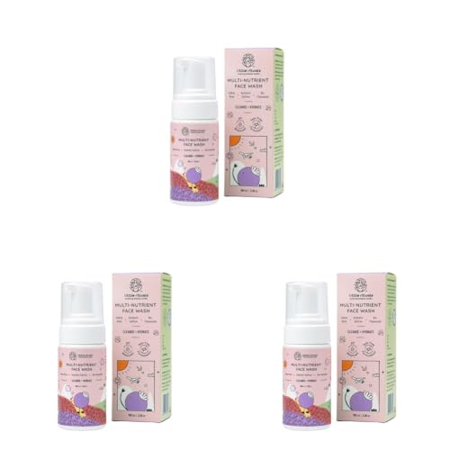 Image of Little Rituals Multi-Nutrient Foaming Face Wash for Babies & Kids | Indian Rose & Kashmiri Saffron | Bio Flavonoids | Cleanse + Hydrate | pH Balanced, Tear-Free | MADE SAFE | 0M+ | 100 ml (Pack of 3)