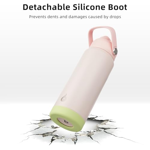 Image of BJPKPK Water Bottle with Straw Lid, 24oz Vacuum Insulated Water Bottles, Metal Stainless Steel Thermo for Sports, Travel, BPA Free Leak Proof Thermo, Cups, Flasks, Tumblers,Pearl Pink
