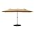 15ft Patio Umbrella, Double-Sided Outdoor Market Umbrella with Crank Handle and Base for Pool, Garden, Backyard, Lawn (15ft Beige W/O SolarLights)